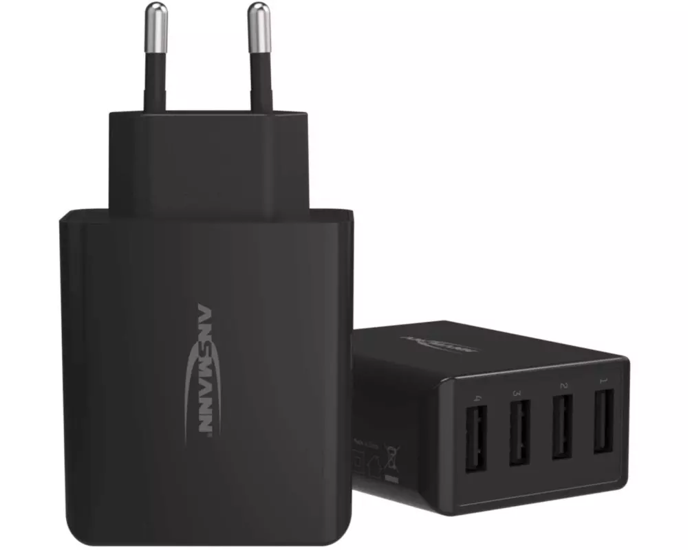 Ansmann USB-Wandladegerät Home Charger HC430, 4x USB, 30 W, Schwarz