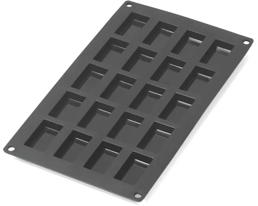 Lékué Financierbackform Silikon, Schwarz, 20 Mulden