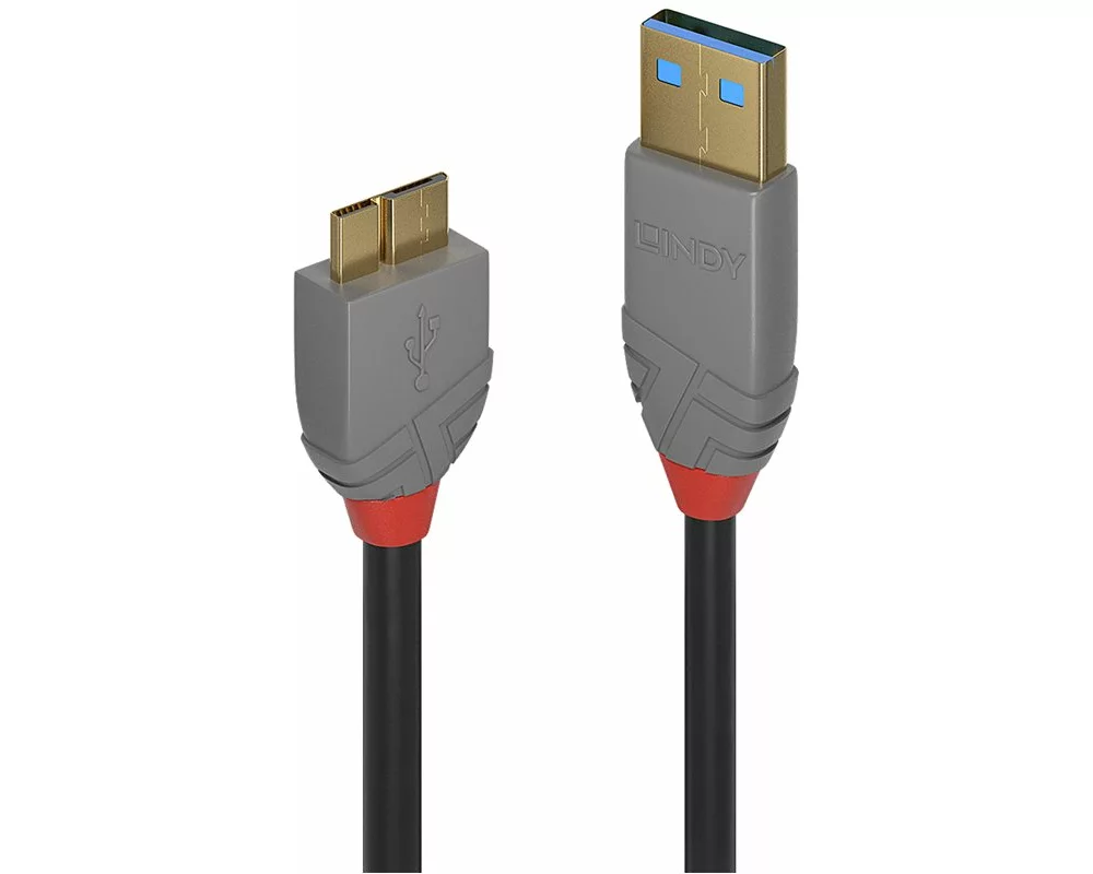 LINDY Anthra Line USB Cable, USB 3.0, USB/A-MicroB M-M, 0.5m
