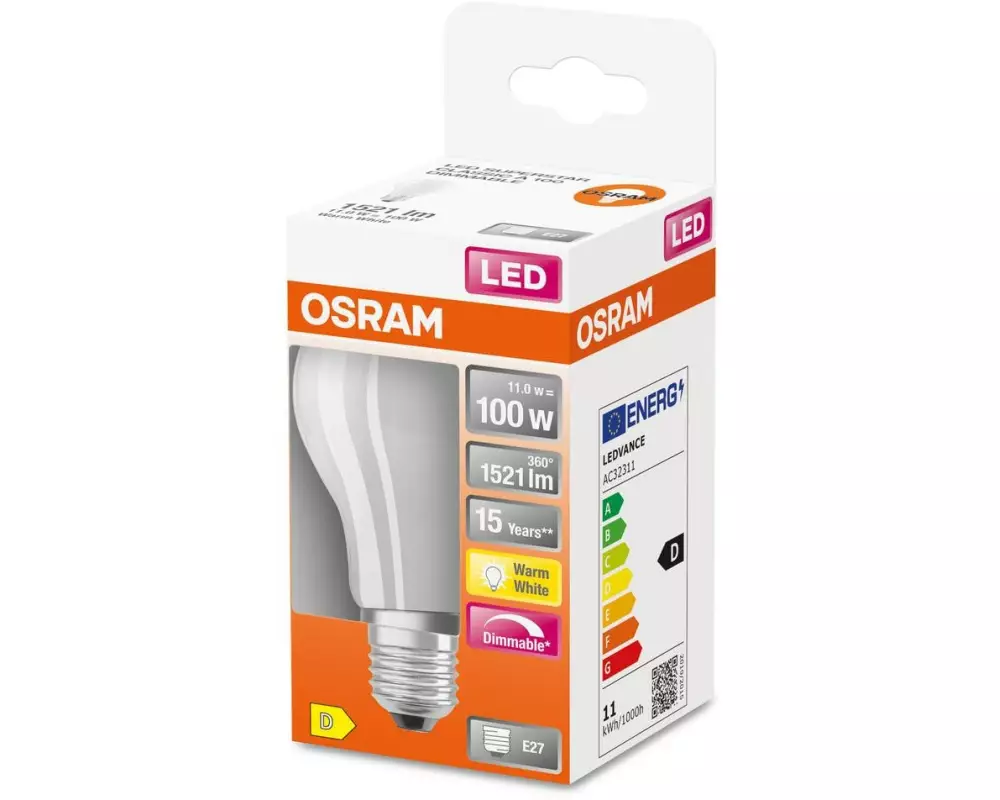 OSRAM Lampe Superstar Retrofit, 11W, E27, Warmweiss (WW)