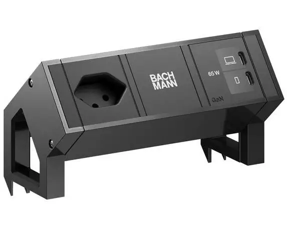 Bachmann Tischsteckdosenleiste DESK2 1xT13 1xUSB C/C 65W 0.2m RAL9005