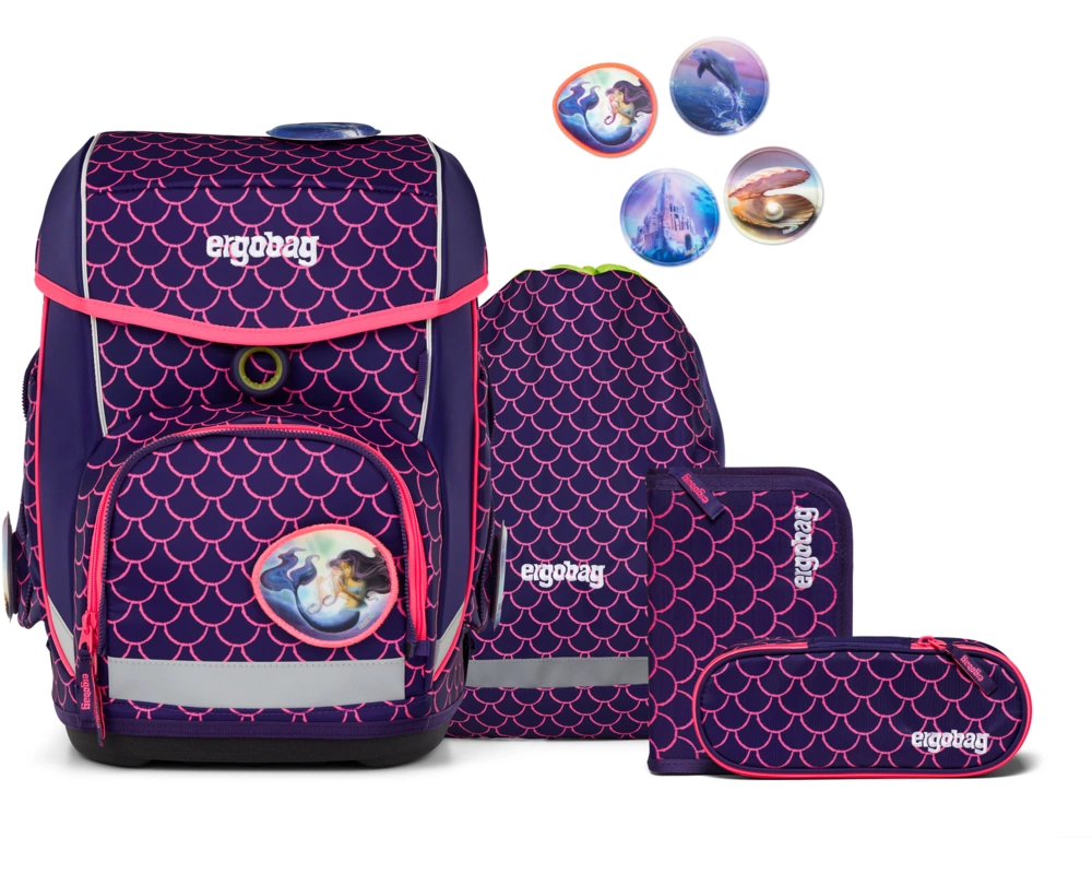 ERGOBAG Schulthek-Set Cubo 01212-900K2 PerlentauchBär 5-teilig