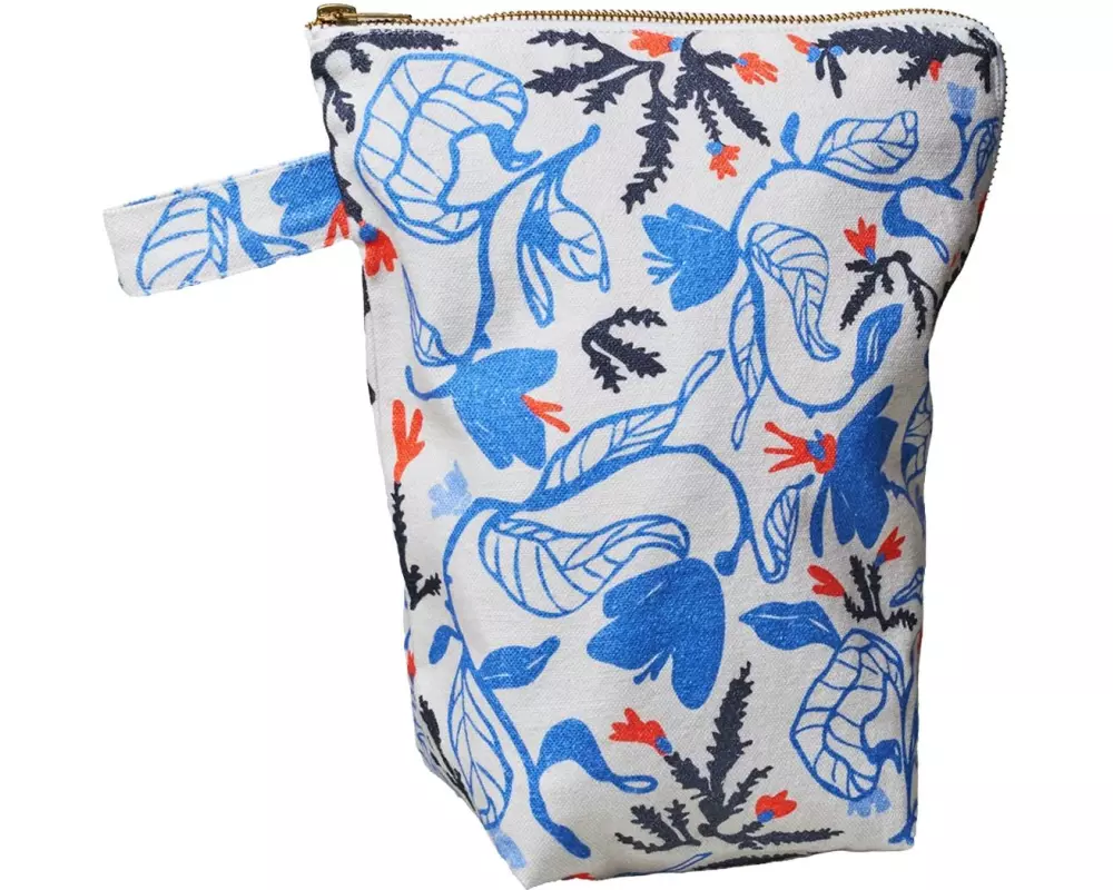 Chic Mic Necessaire Black fern 22.5 x 26.5 x 10 cm, Blau/Weiss