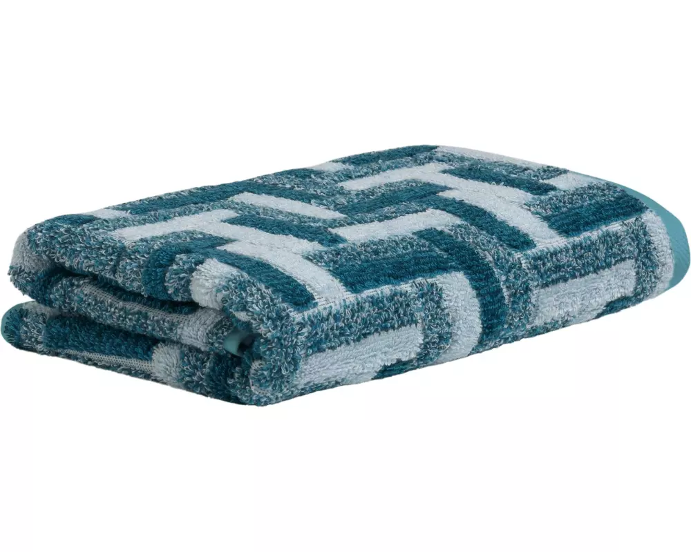 Möve Handtuch Tide Tiles 50 x 100 cm, Aqua/Petrol