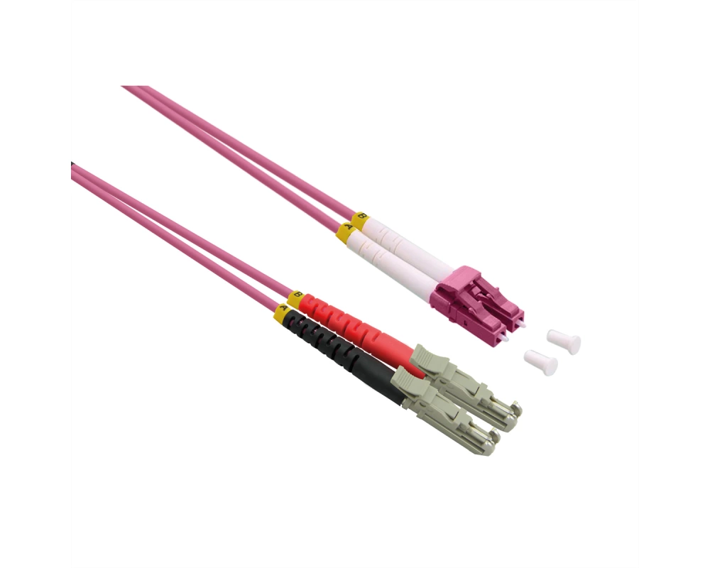 ROLINE LWL-Kabel duplex 50/125µm OM4, LSH/LC, LSOH, violett, 7,5 m