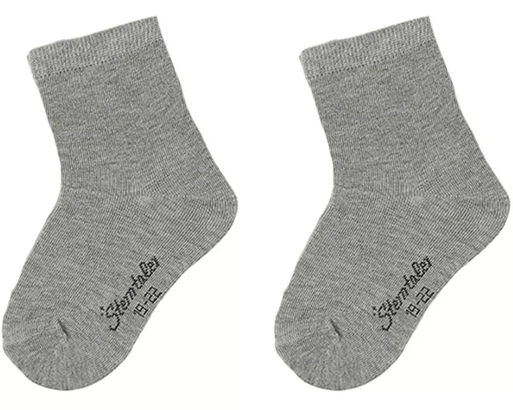 Sterntaler Socken Uni 2er Set Silber Melange Gr. 27 - 30