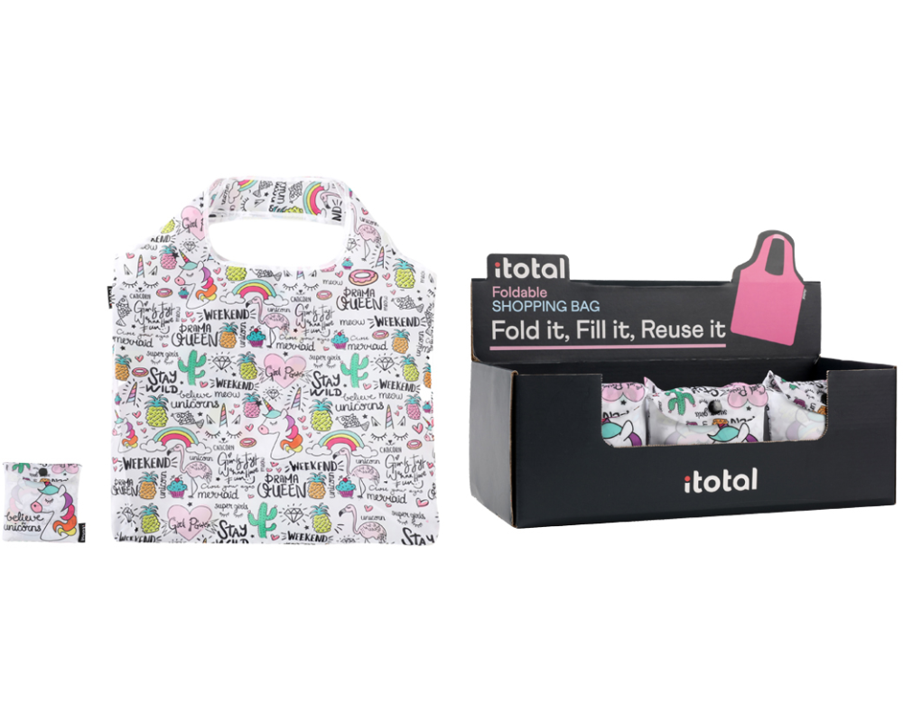 I-TOTAL Shopping bag 57x42cm XL2663 Unicorn