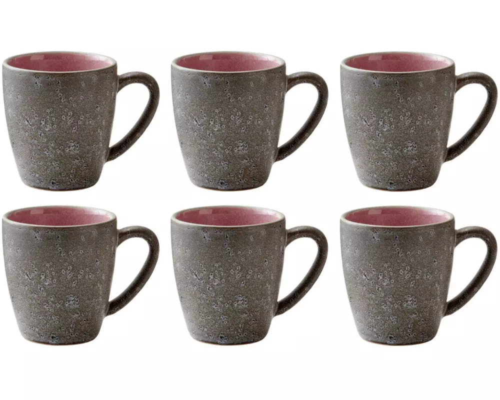 Bitz Kaffeetasse 190 ml, 6 Stück, Grau/Pink