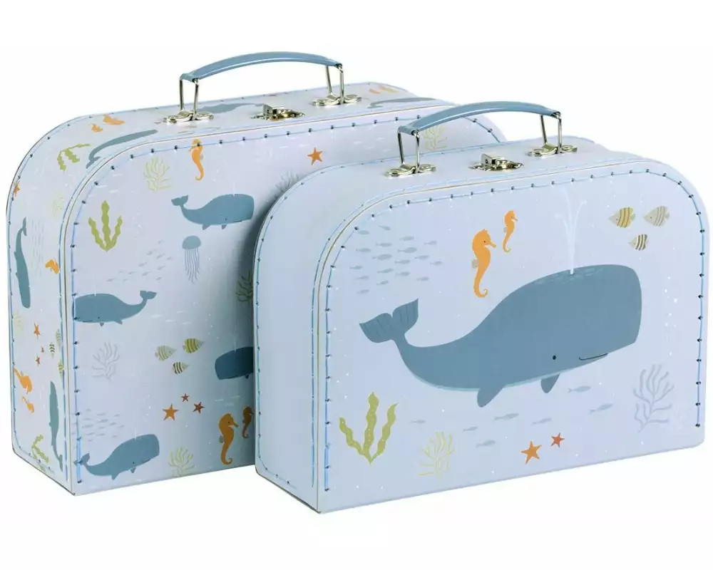 A Little Lovely Company Spielzeugkoffer Ocean 2er Set
