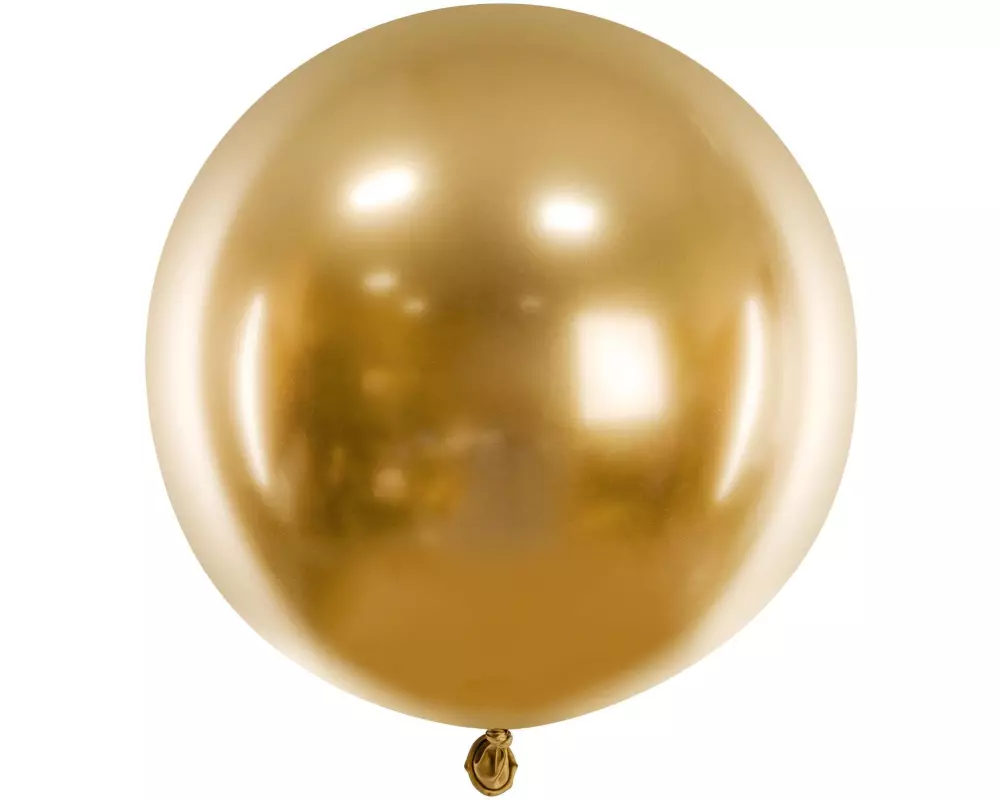 Partydeco Luftballon Rund Glossy 60 cm, Gold