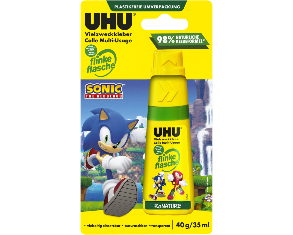 UHU Flinke Flasche ReNATURE 40g 9000320 Sonic the Hedgehog