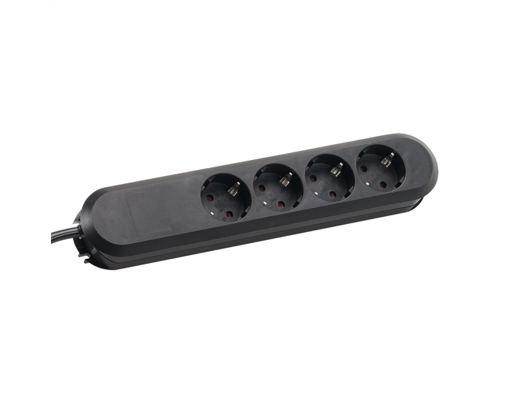 BACHMANN SMART Steckdosenleiste 4x CEE7/3 schwarz, Strom 1,5m CEE7/7