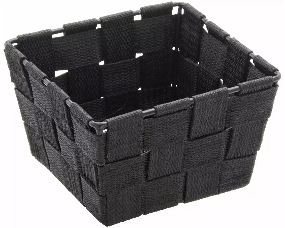 Wenko Aufbewahrungskorb Adria Mini Square 14 x 14 x 9 cm, Schwarz