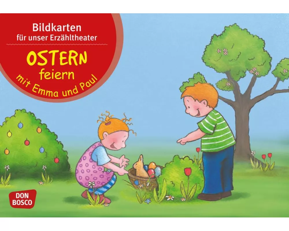 Ostern feiern mit Emma und Paul. Kamishibai Bildkartenset