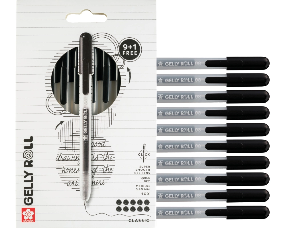 SAKURA Gelly Roll 0.8mm PXGBRACL10B schwarz 10 Stück