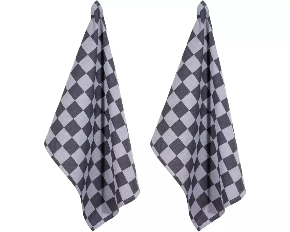 pad Geschirrtuch-Set Chess 2 Stück, Anthrazit