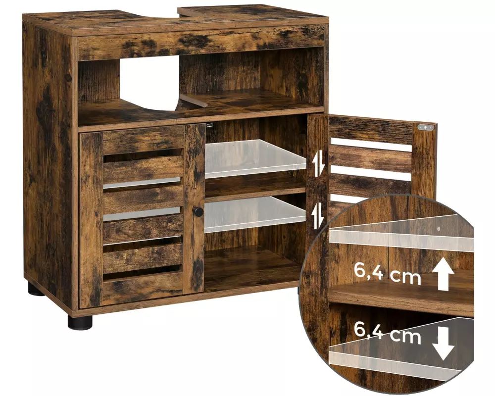 VASAGLE Waschbeckenunterschrank 60 x 63 cm, Braun