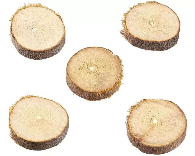HobbyFun Holzscheiben Mini-Utensilien 20 mm, 10 Stück