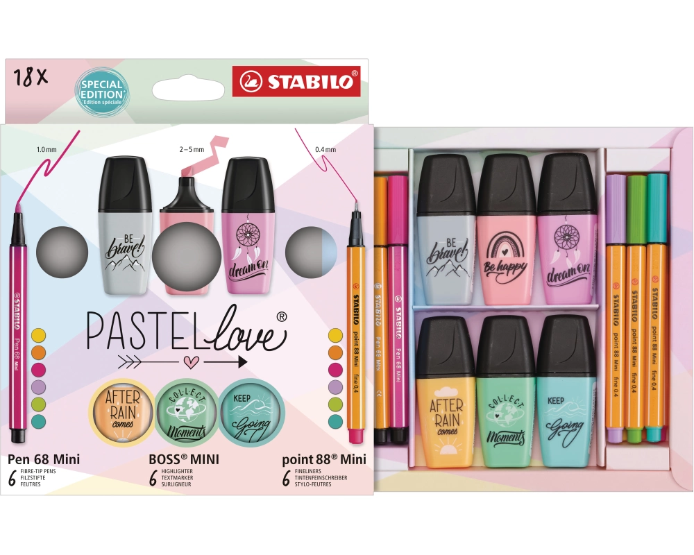 STABILO Set Mini World 77/5-8-5 Pastellove 18-teilig