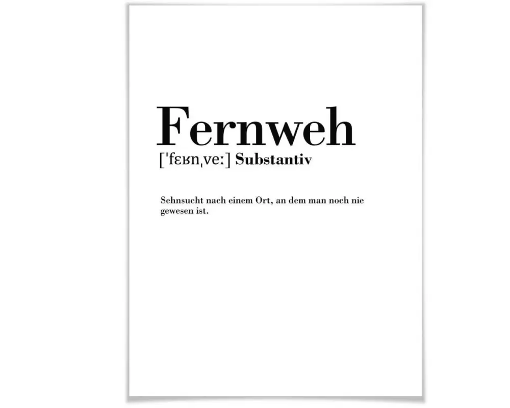 Trenddeko Poster Fernweh 24 x 30 cm, Papier