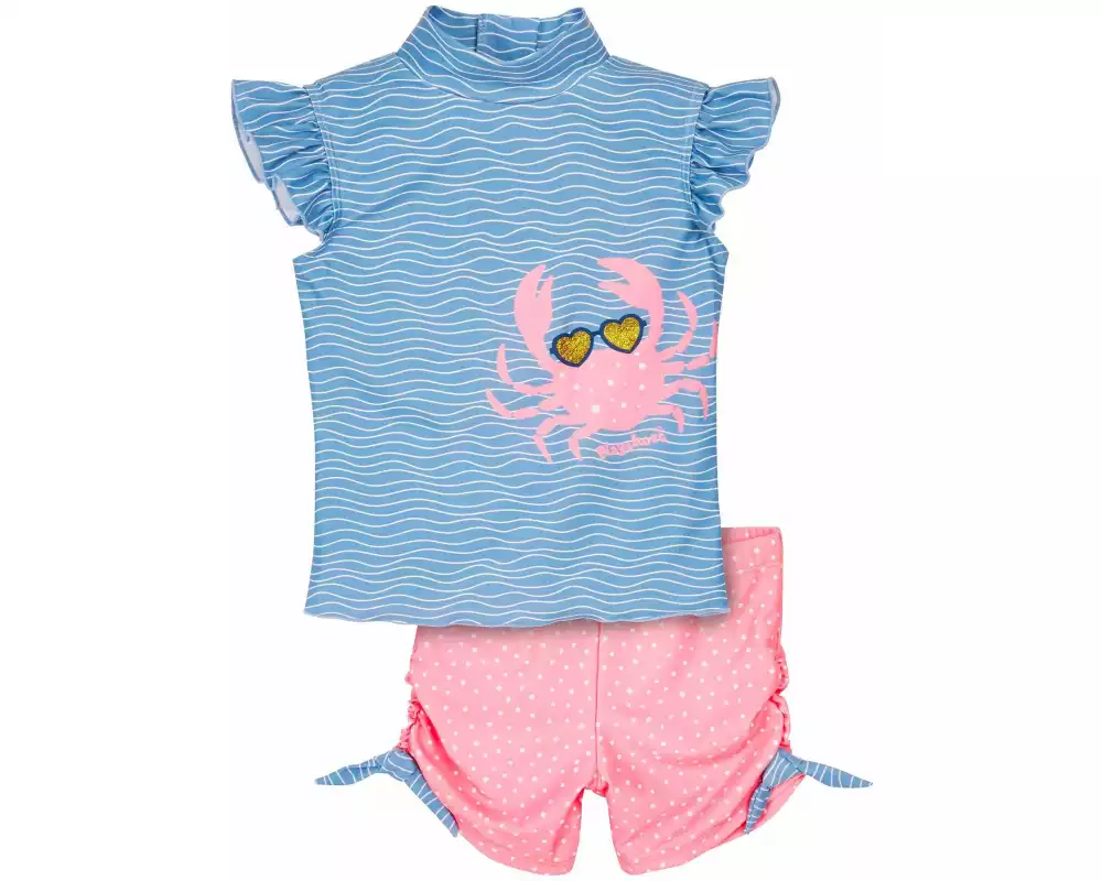 Playshoes UV-Badebekleidungsset Krebs Blau/Pink Gr. 110-116