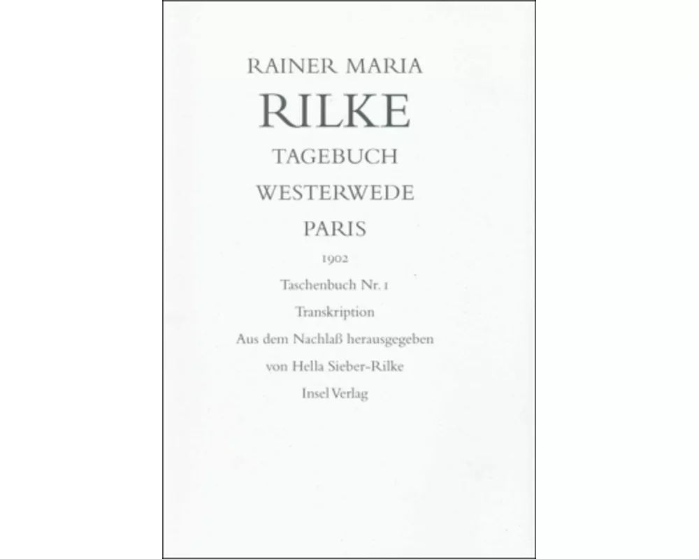 Tagebuch Westerwede und Paris. 1902