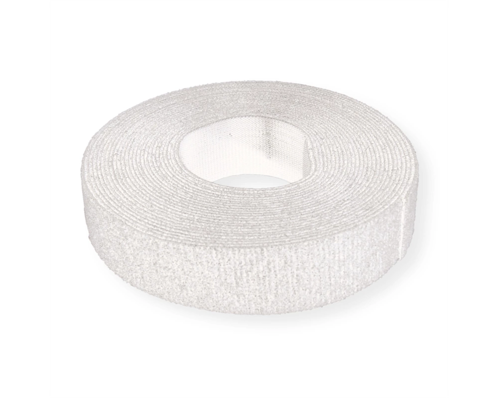 VELCRO ONE-WRAP Klettbandstreifen 20mm, unperforiert auf Rolle, weiß, 25 m