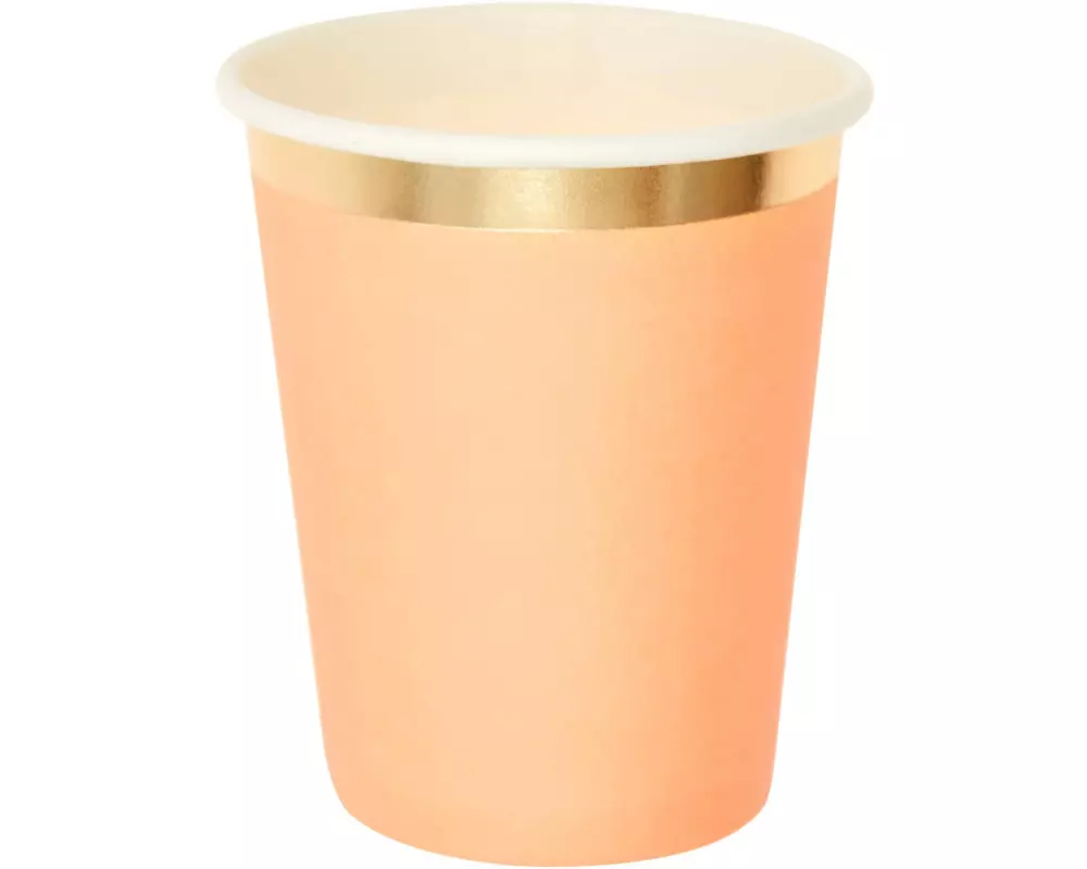 Rico Design Einwegbecher 250 ml 10 Stück, Aprikose/Gold