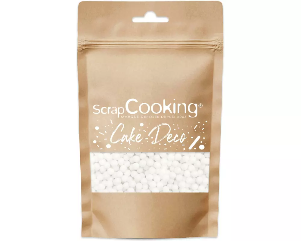 ScrapCooking Dekozucker Perlen Weiss 55 g