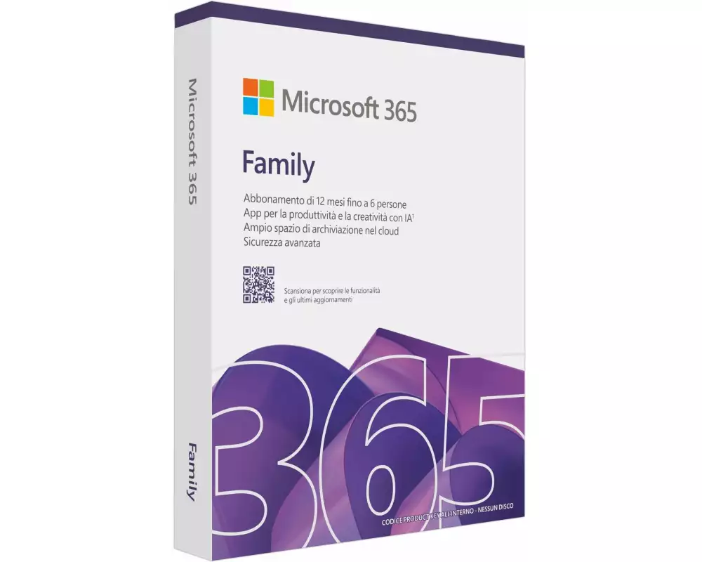Microsoft 365 Family Box, 6 User, Italienisch