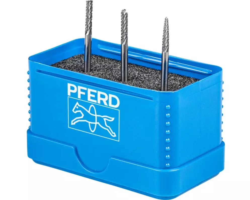 Pferd Hartmetallfrässtifte-Set 3-tlg. Zahnung 3 PLUS Schaft-Ø 3 mm