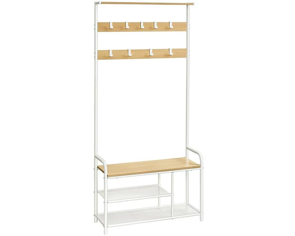 VASAGLE Garderobe mit Schuhregal 85 cm x 180.5 cm, Braun