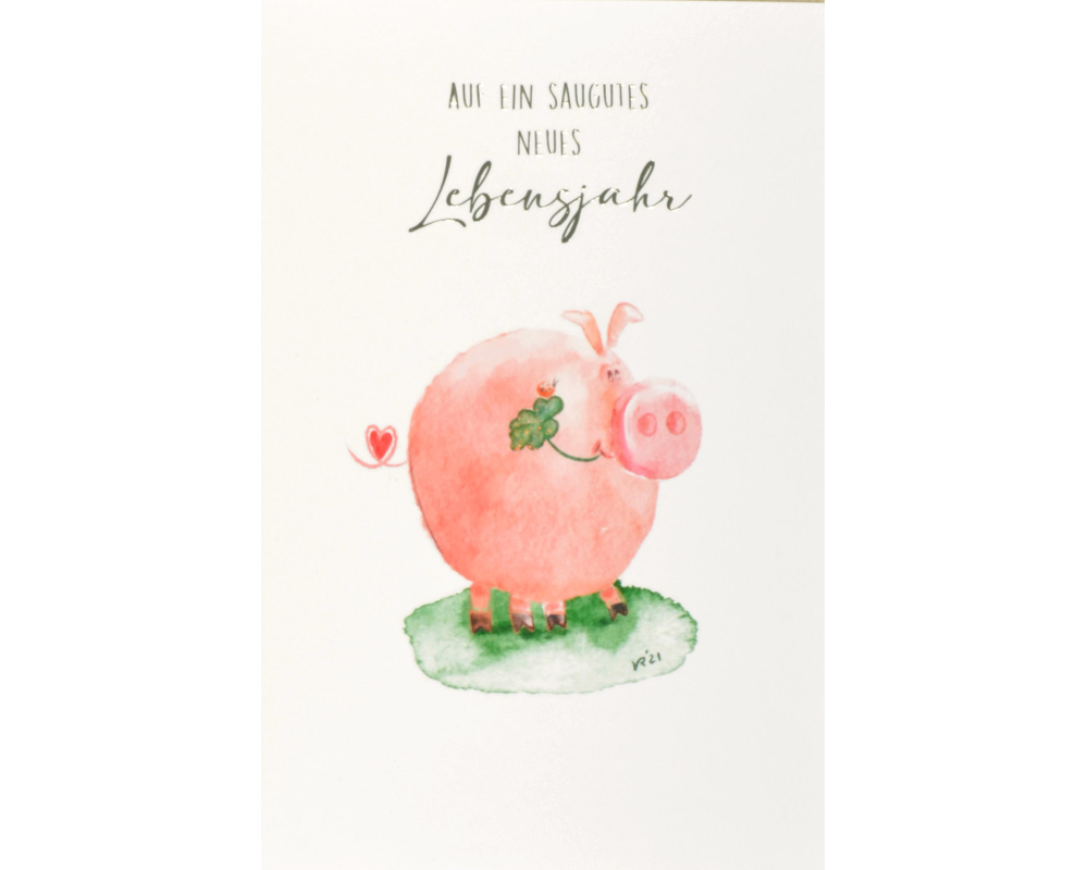 ABC Geburtstagskarte Glücksschwein 1120004700 B6