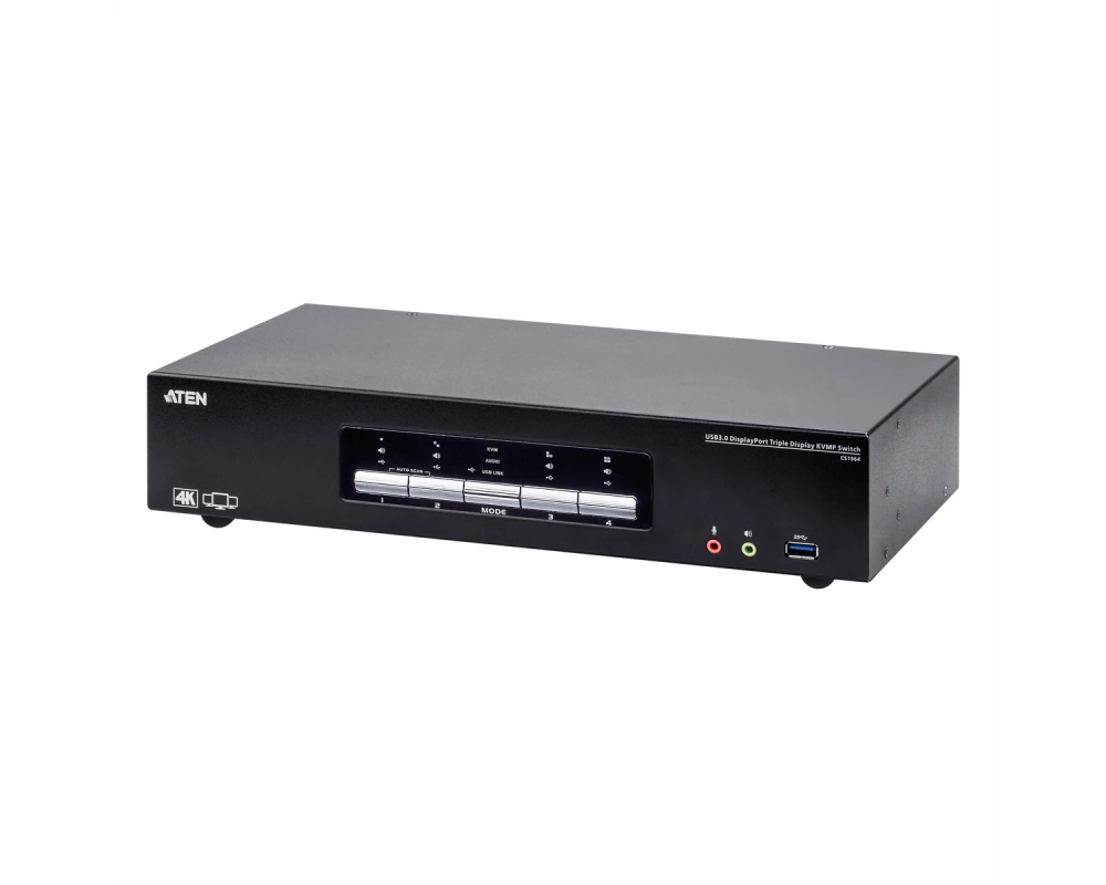 ATEN CS1964 4-Port USB 3.0 4K DisplayPort Dreifach Display KVM Switch