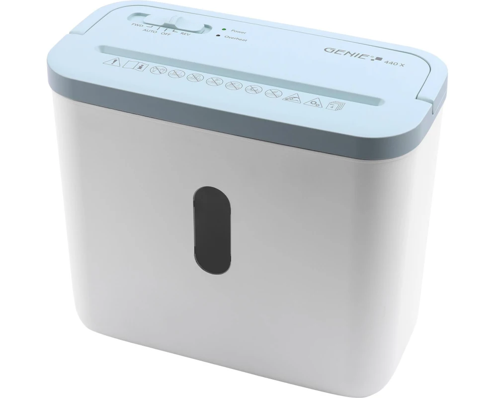 Genie Aktenvernichter 440X Weiss/Blau P4, 4 Blatt