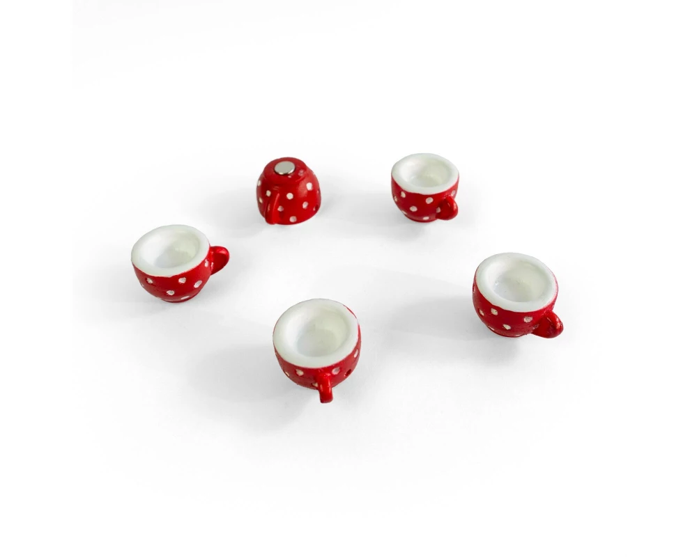Trendform Magnete Cup 5 Stück, Rot/Weiss