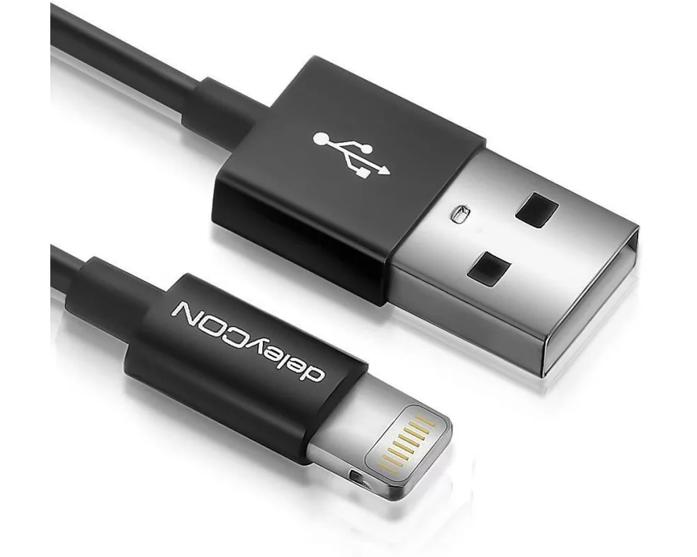 deleyCON USB 2.0-Kabel USB A - Lightning 2 m