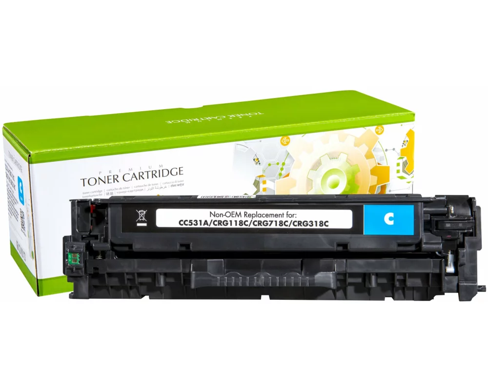 STATIC Toner cartridge compatible with HP CC531A/Canon 2661B002 cyan remanufactured 2.800 pages