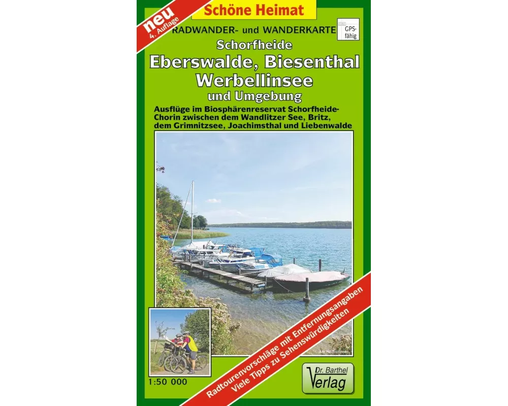 Radwander- und Wanderkarte Schorfheide, Biesenthal, Werbellinsee und Umgebung 1 : 50 000
