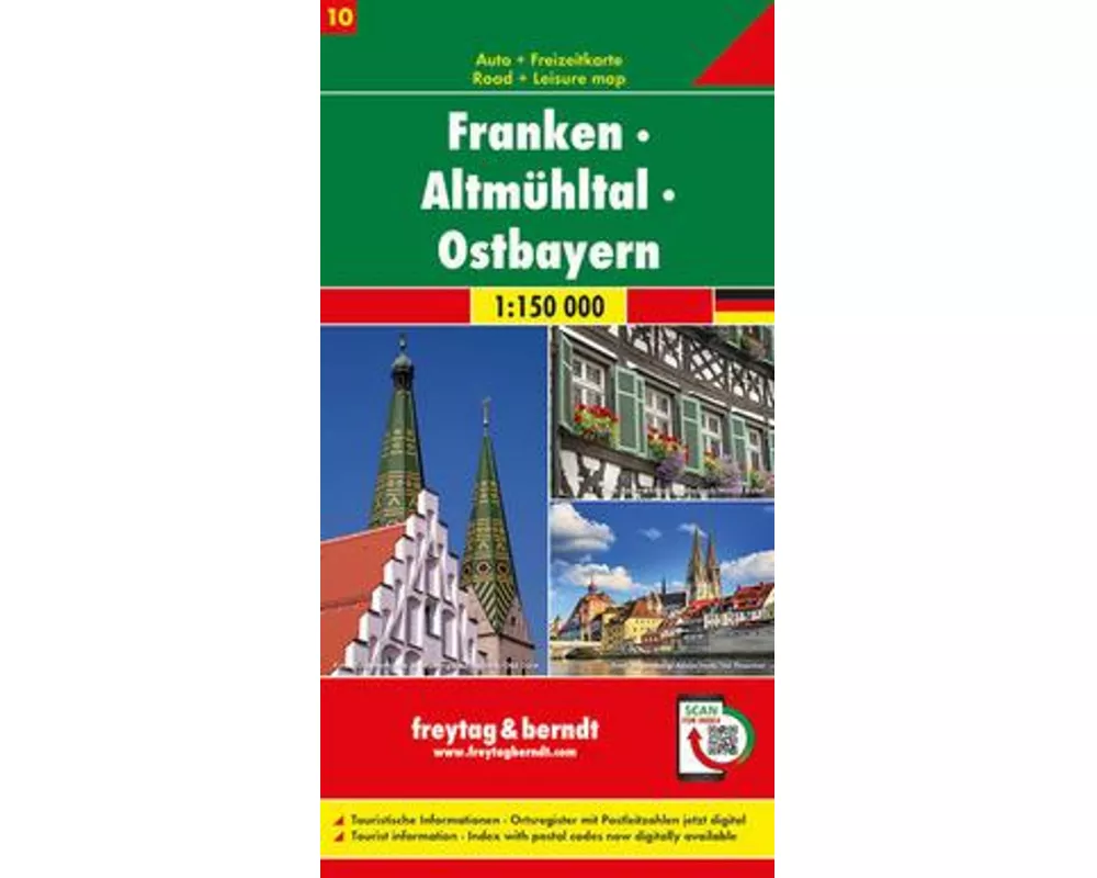 freytag & berndt Straßenkarte Franken - Altmühltal - Ostbayern 1:150.000