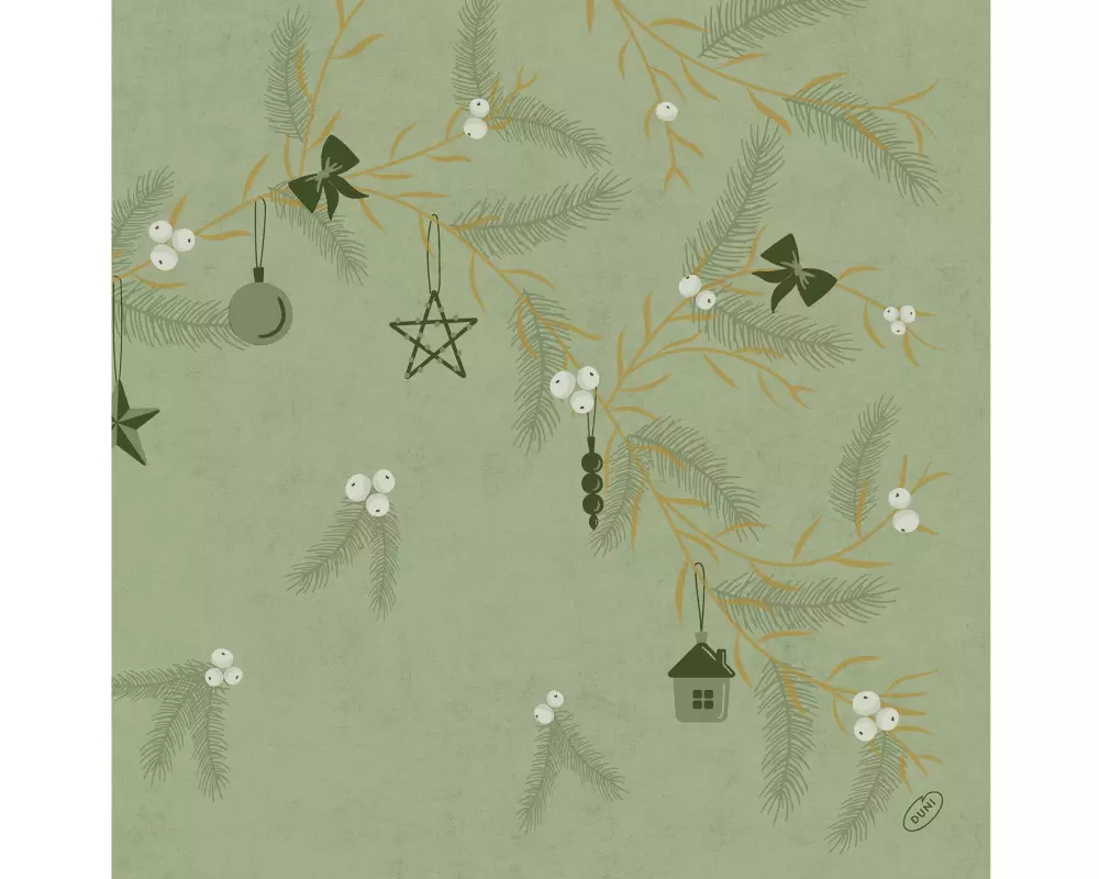 Duni Servietten Bio DSF, Noel Pistachio, 40 x 40 cm, 60 Stück