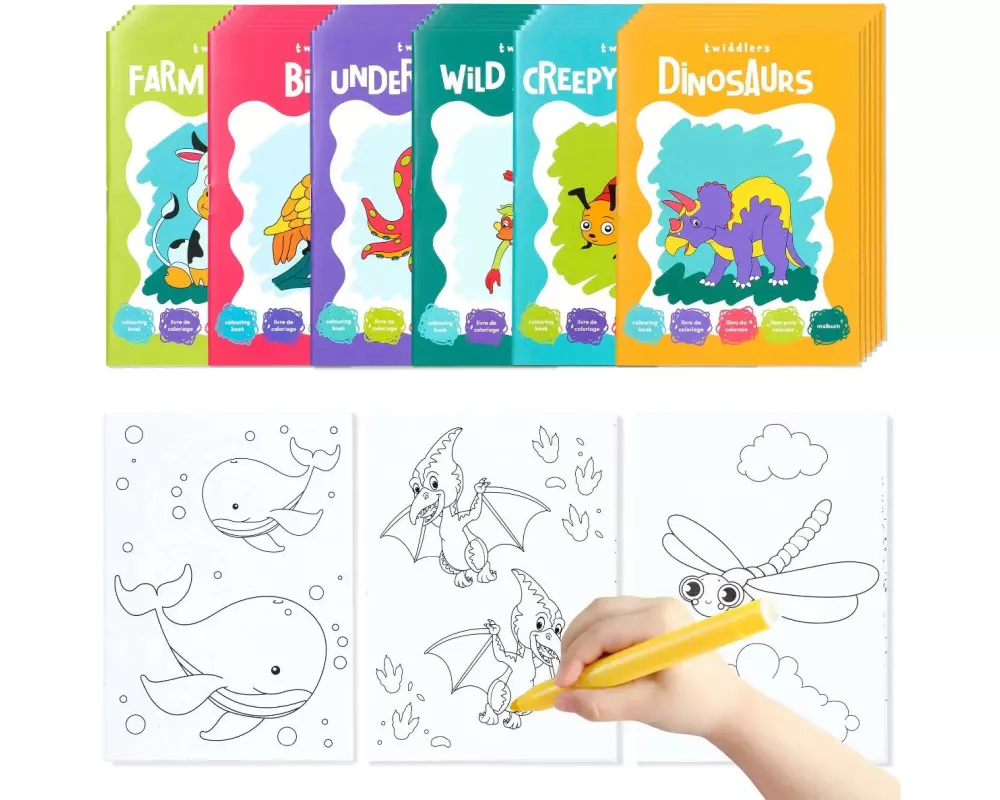 Twiddlers Malbuch Mini 24 Stück Tierwelt