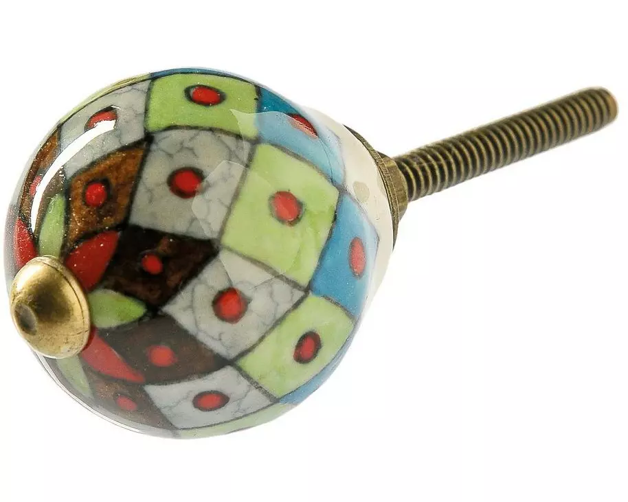 Tranquillo Möbelgriff handgemacht, Ø 3 cm, Mehrfarbig/Gold