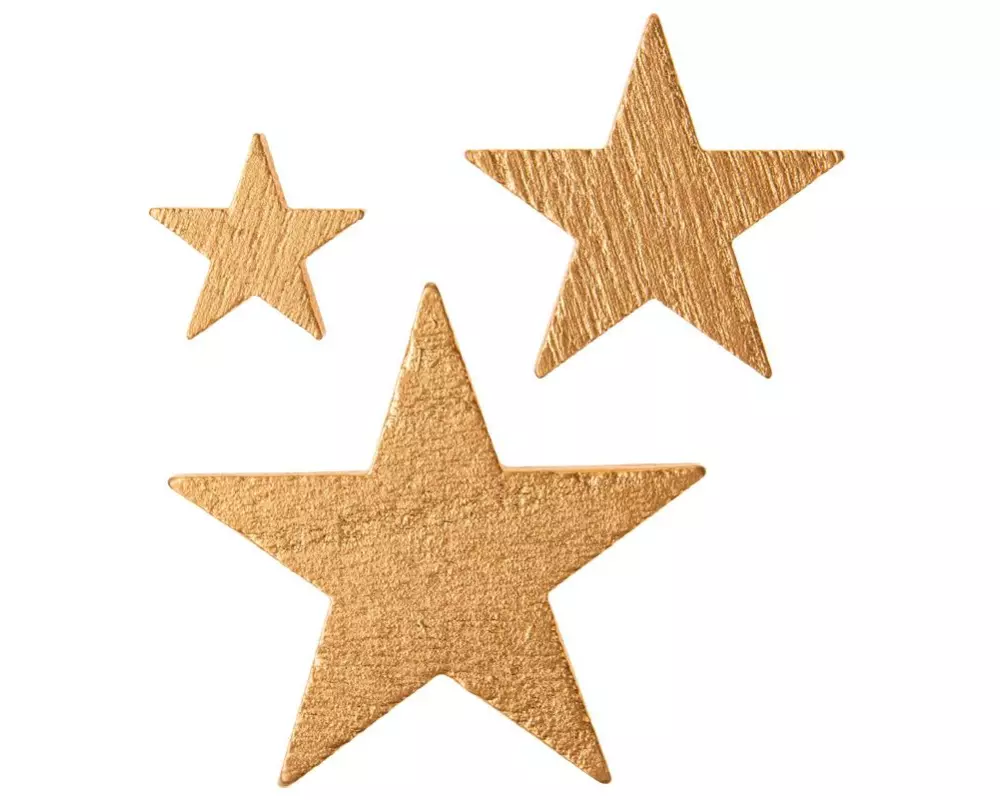 Opiflor Streudeko Sterne 3 Stück, Ø 2 cm, Ø 4 cm, Ø 6.5 cm, Gold