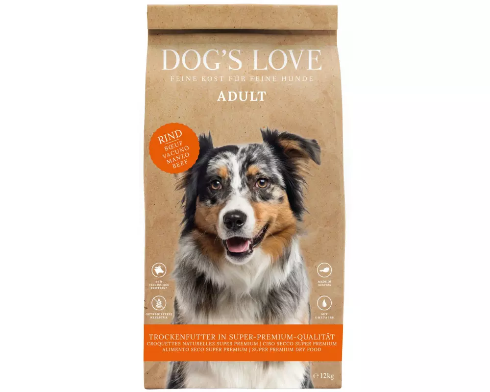 Dog's Love Trockenfutter Adult, Rind, 12 kg