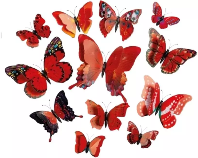 Dekomat AG Aufhänger Schmetterlinge 12 Stück, Rot