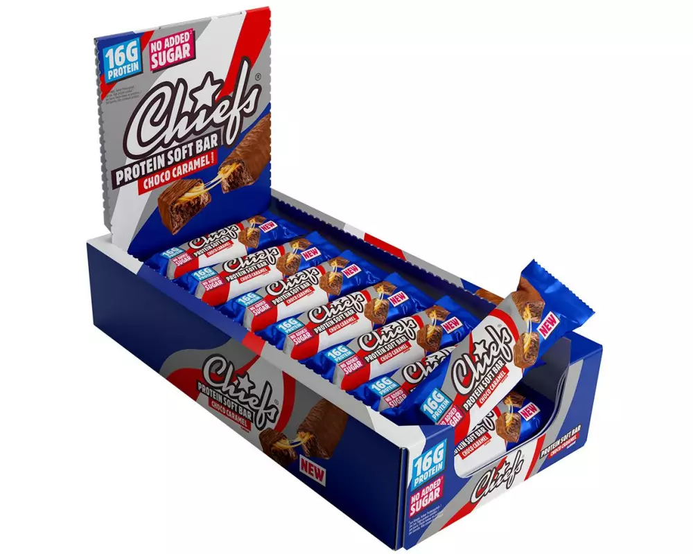 Chiefs Riegel Protein Softbar Caramel/Schokolade, 15 x 16 g