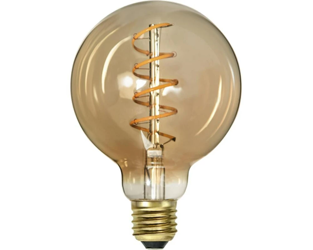 Star Trading LED Leuchtmittel E27 G95 Decoled Spiral Amber