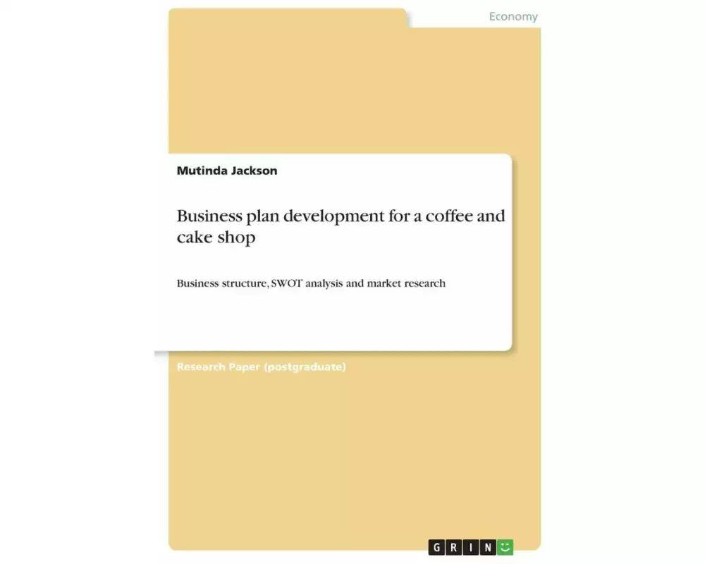 Business plan development for a coffee and cake shop