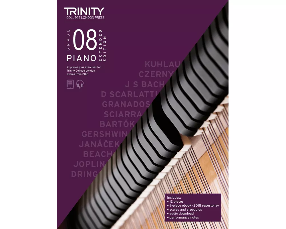 Trinity College London Piano Exam Pieces Plus Exercises From 2021: Grade 8 - Extended Edition